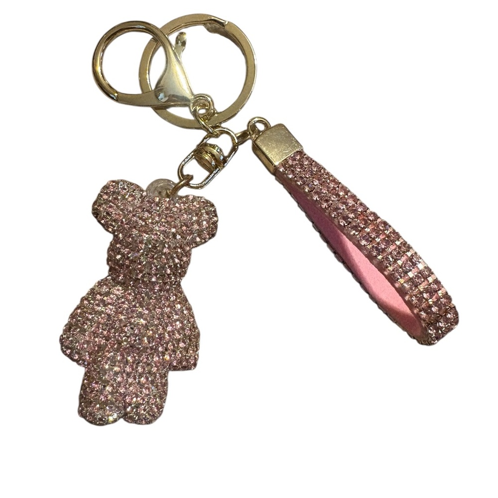 Sparkling Pink Bear Bag Charm - Picture 2 of 6
